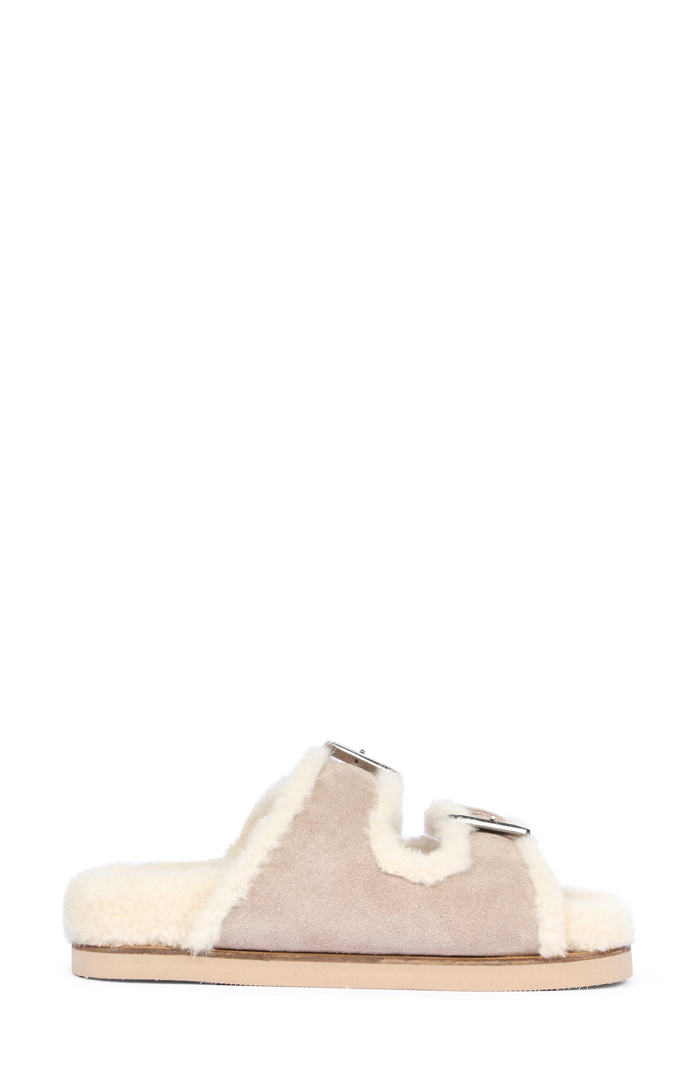 SAINT G Oleander Faux Fur Slide Sandal, Alternate, color, Taupe