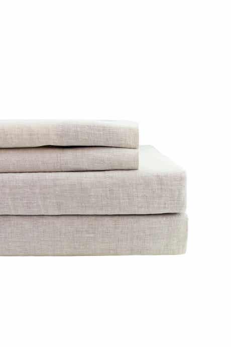 MELANGE HOME Linen Self Hem Sheet 4-Piece Set