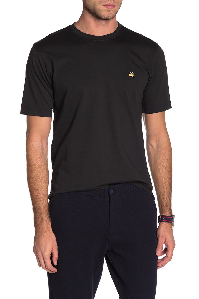 Cotton Crewneck T-Shirt, Main, color, BLACK