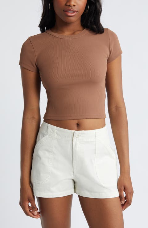 Compact Rib Crop Baby Tee (Regular & Plus)
