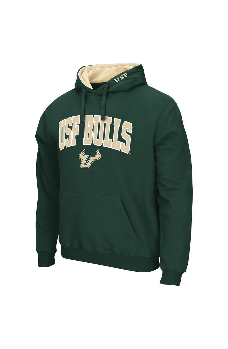 COLOSSEUM Men's Colosseum Green South Florida Bulls Arch and Logo Pullover Hoodie, Alternate, color, 