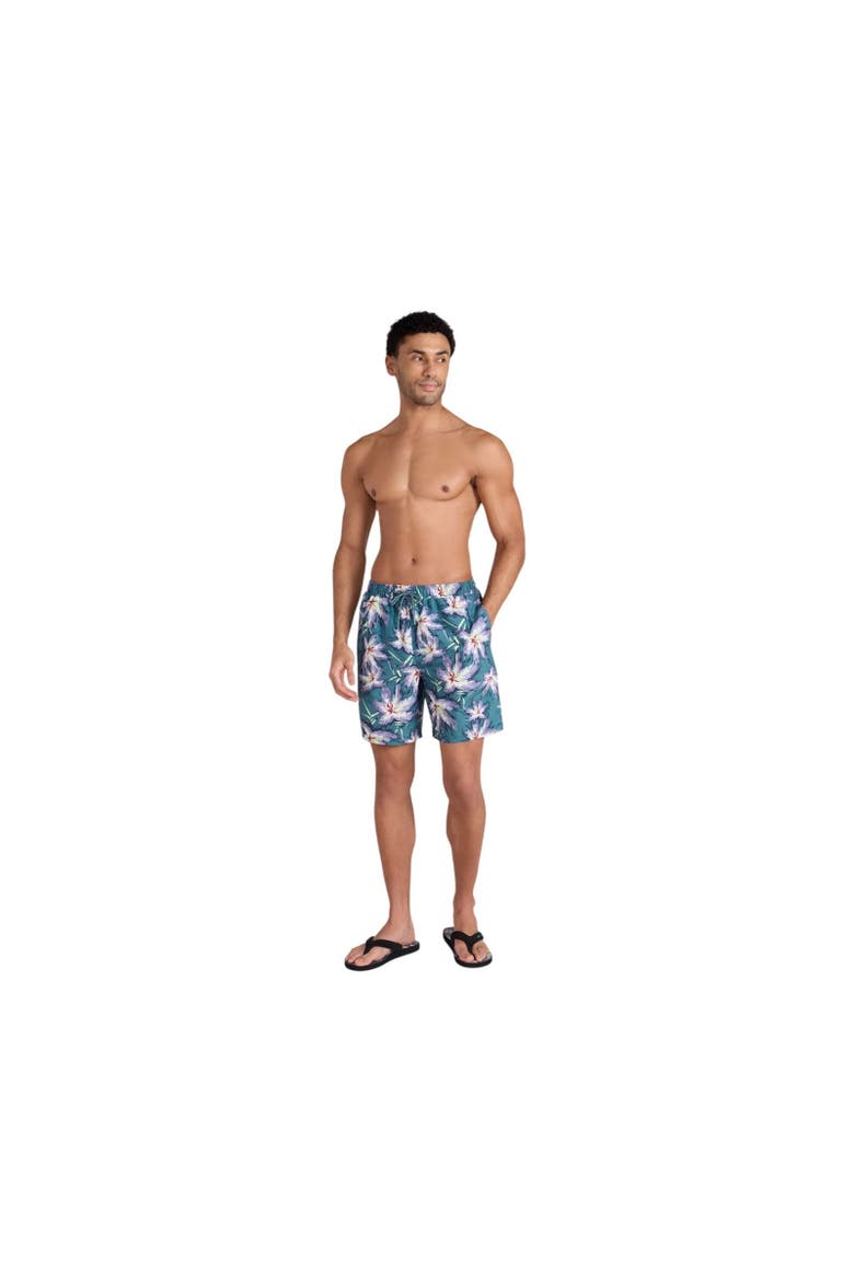 Deep Dive Floral Board Shorts, Alternate, color, Green