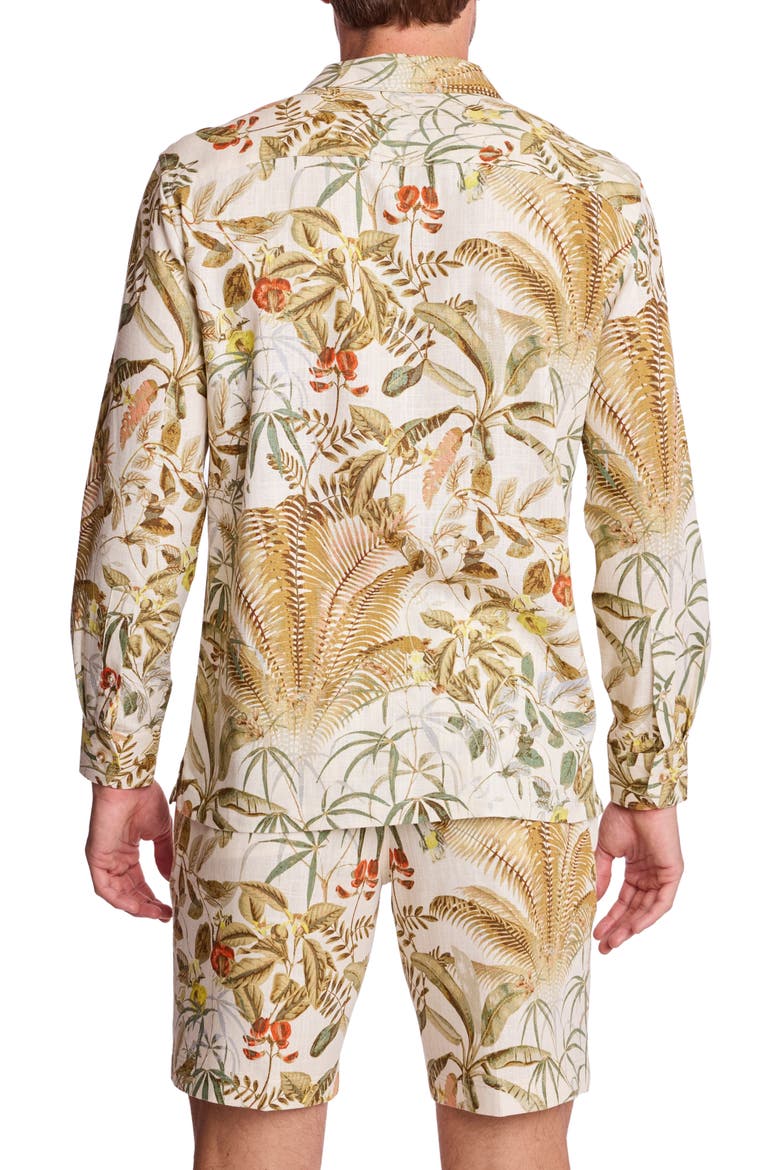 Parker Trim Fit Linen Blend Button-Up Shirt, Alternate, color, PALM SPRINGS