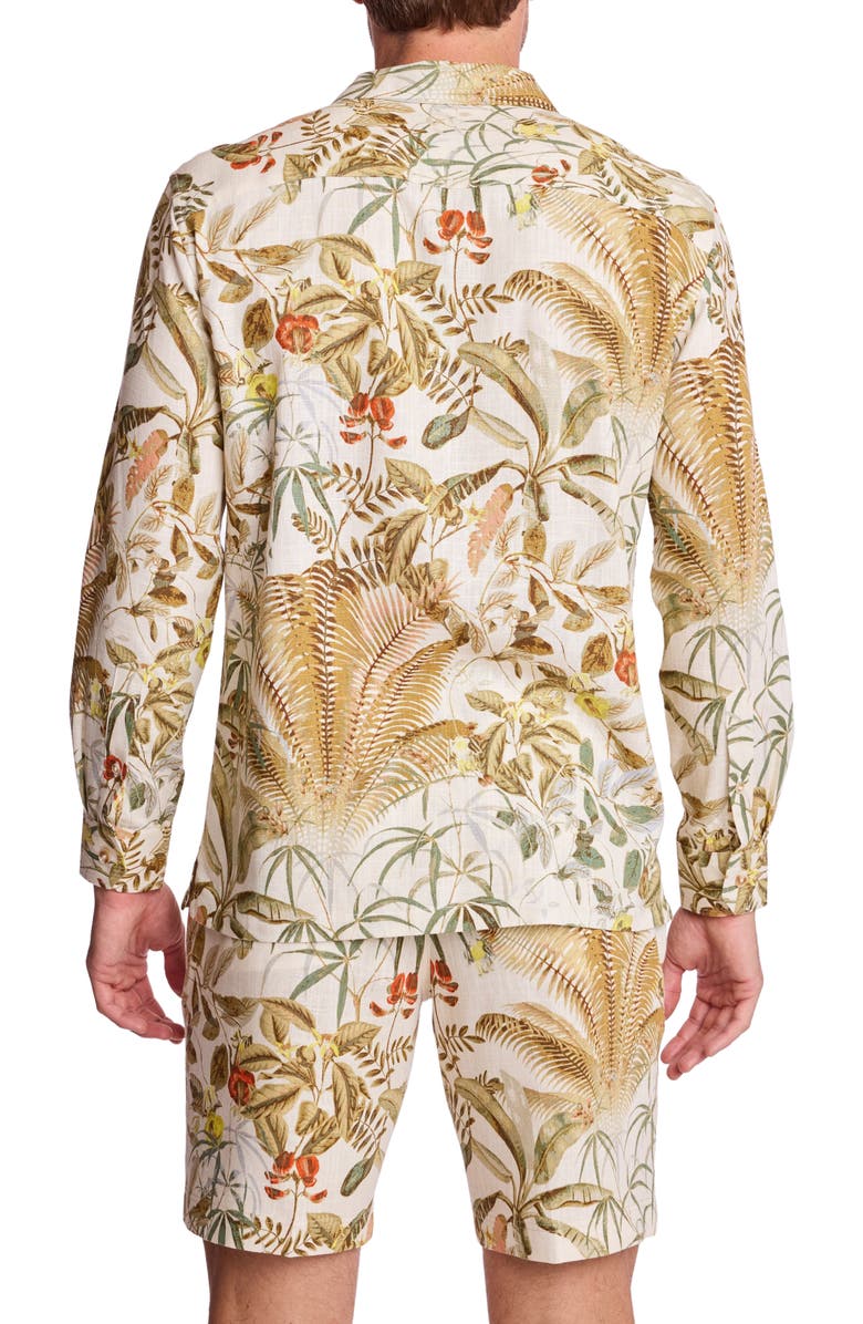 PAISLEY & GRAY Parker Trim Fit Linen Blend Button-Up Shirt, Alternate, color, Palm Springs