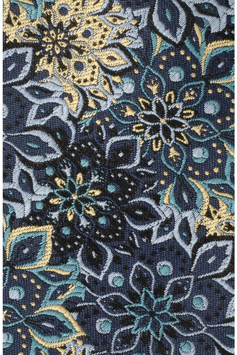 Kaleido Floral Navy Tan Silk Tie, Alternate, color, NAVY