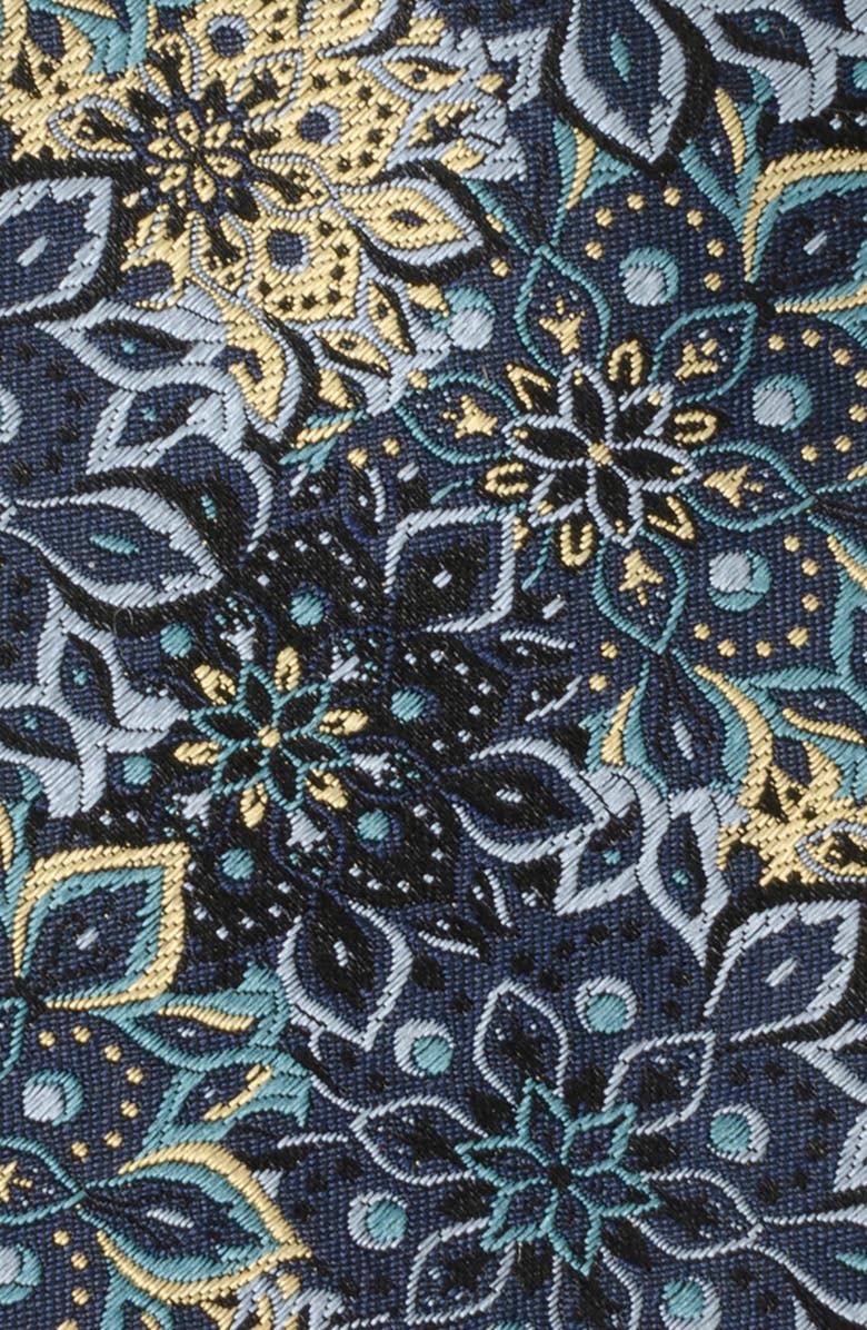 Cufflinks, Inc. Kaleido Floral Navy Tan Silk Tie, Alternate, color,