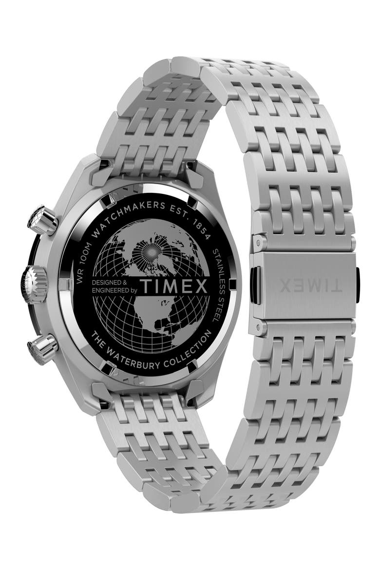 Waterbury Dive Chronograph Bracelet Watch, 41mm, Alternate, color, SILVER/ SILVER/ SILVER