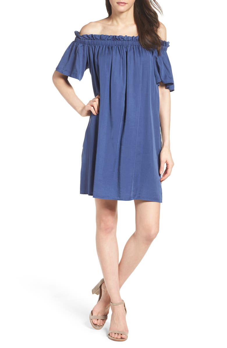 French Connection Stayton Off the Shoulder Dress, Alternate, color, 