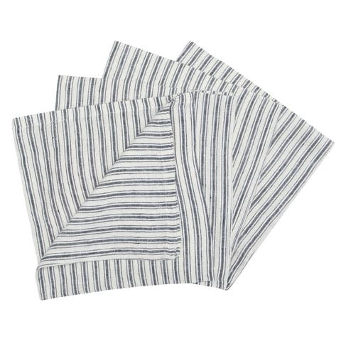 Boat Stripe Linen Napkins - Set of 4