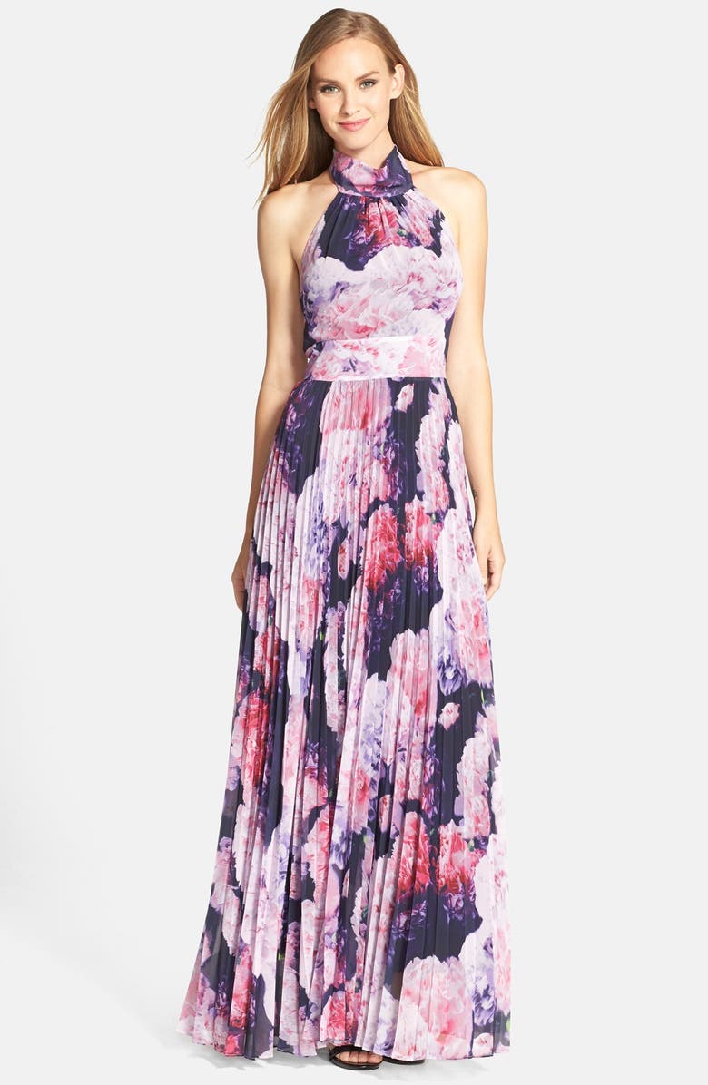 Eliza J Floral Chiffon Maxi Dress, Main, color,