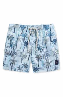 THE ENDLESS SUMMER Kids' Palm Tree Volley Swim Trunks