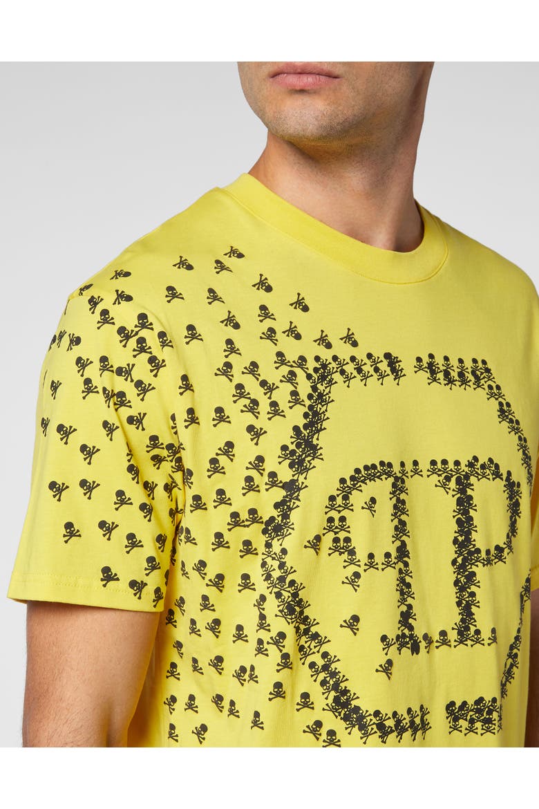 T-Shirt Round Neck Ss Skull&Amp;Bones Men, Alternate, color, yellow
