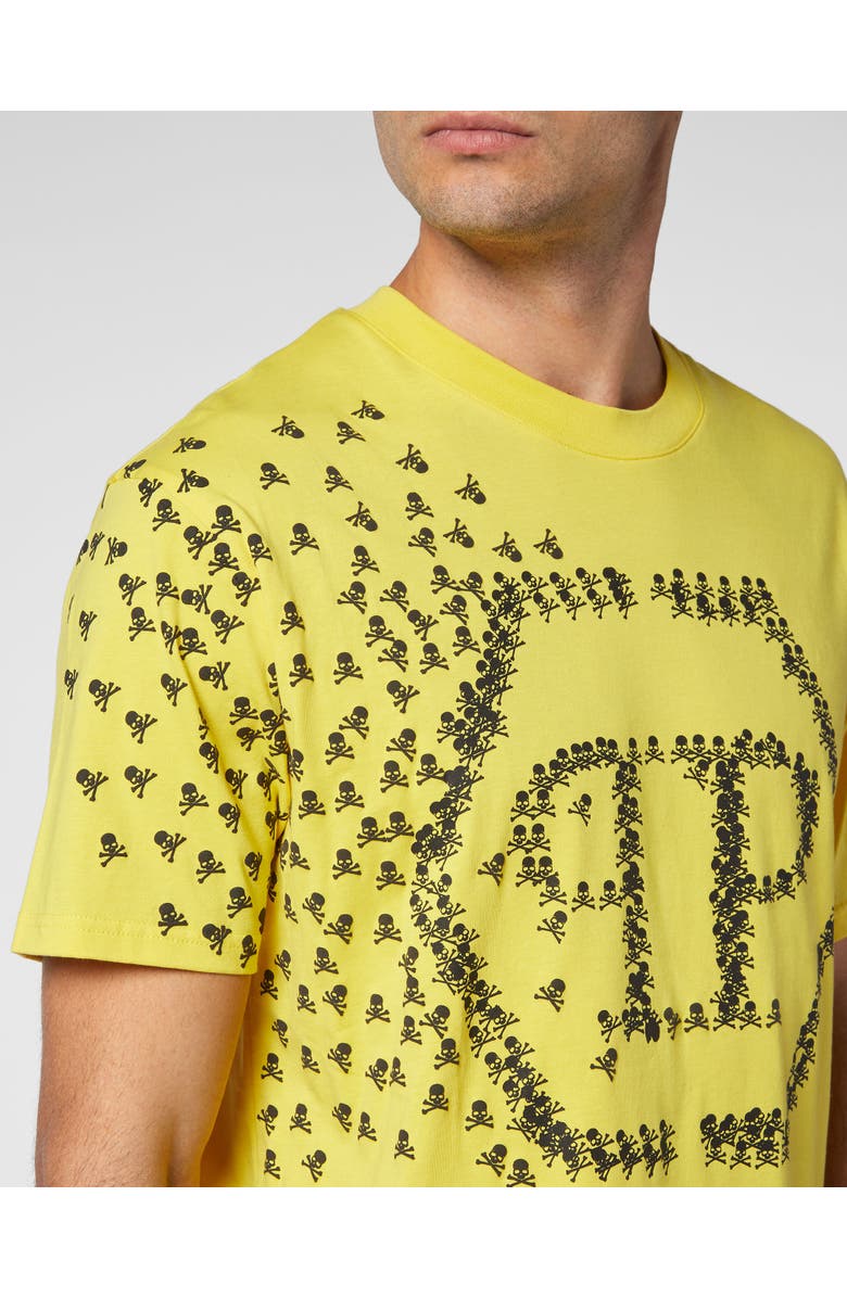 PHILIPP PLEIN T-Shirt Round Neck Ss Skull&Bones Men, Alternate, color, Yellow