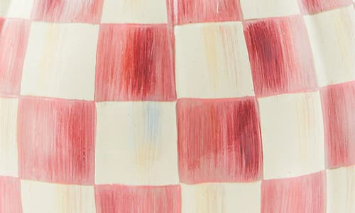 Mackenzie-childs Mackenzie Childs Bubblegum Pink Check Small Pumpkin In Multi