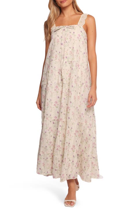 Caroline Embroidered Floral Maxi Sundress
