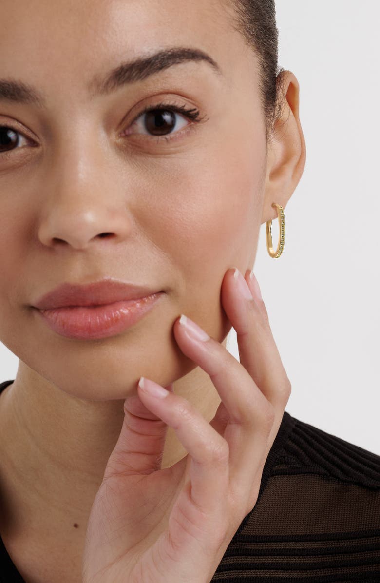 Ted Baker Shivanna Crystal Shimmer Hoop Earrings, Alternate, color, Gold Tone / Clear Crystal