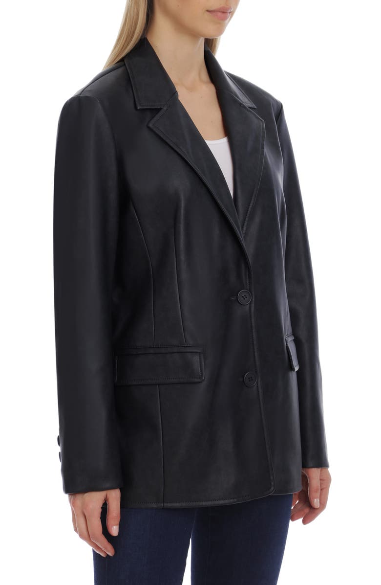 Avec Les Filles Washed Faux Leather Blazer, Alternate, color, 
