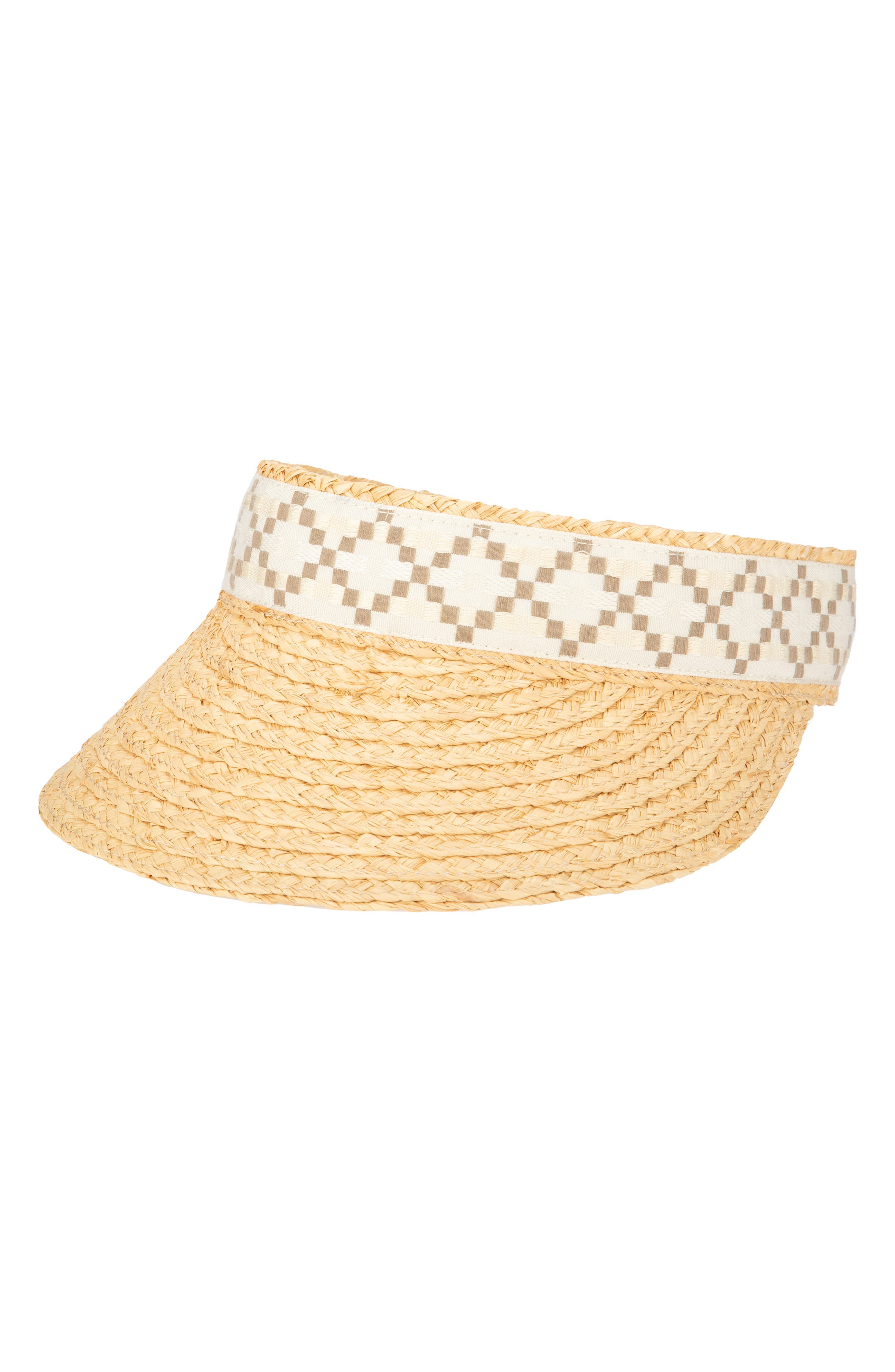 Braided Raffia Straw Visor