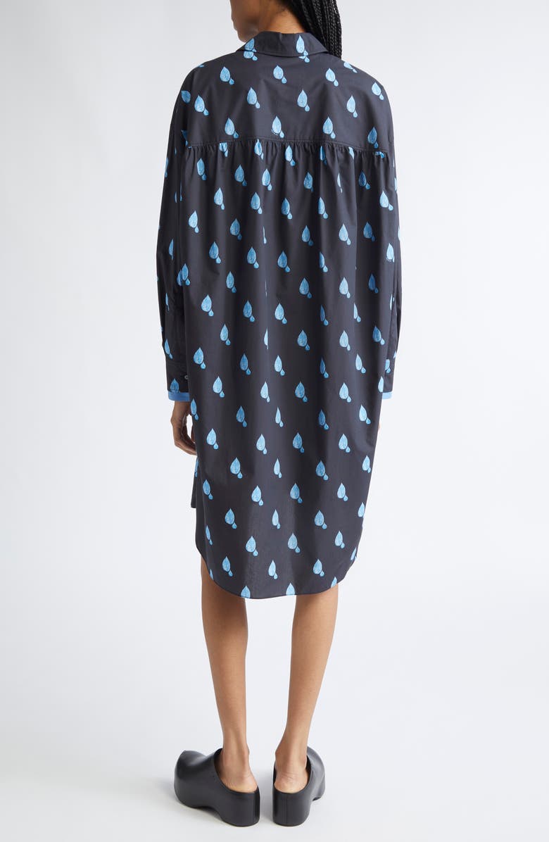Marni Raindrop Print Long Sleeve Shirtdress, Alternate, color, Drn99 Black