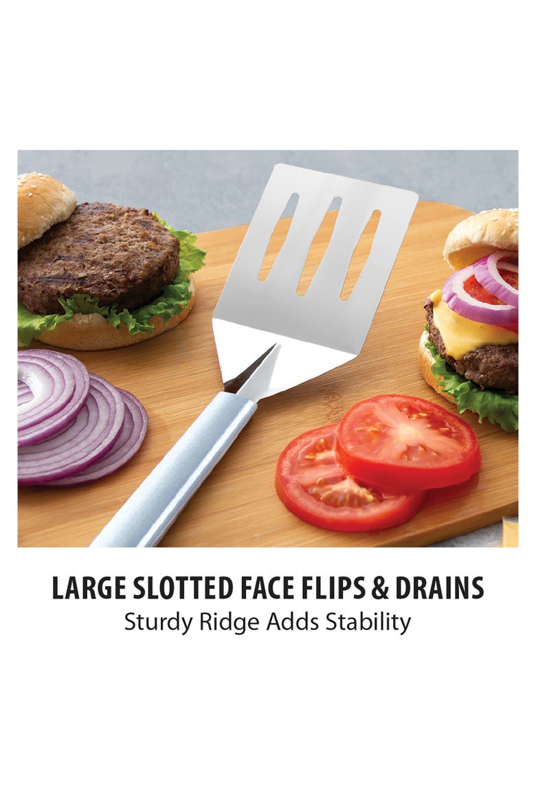 Cutlery Turnover Large Faced Slotted Turner Spatula, Alternate, color, Silver