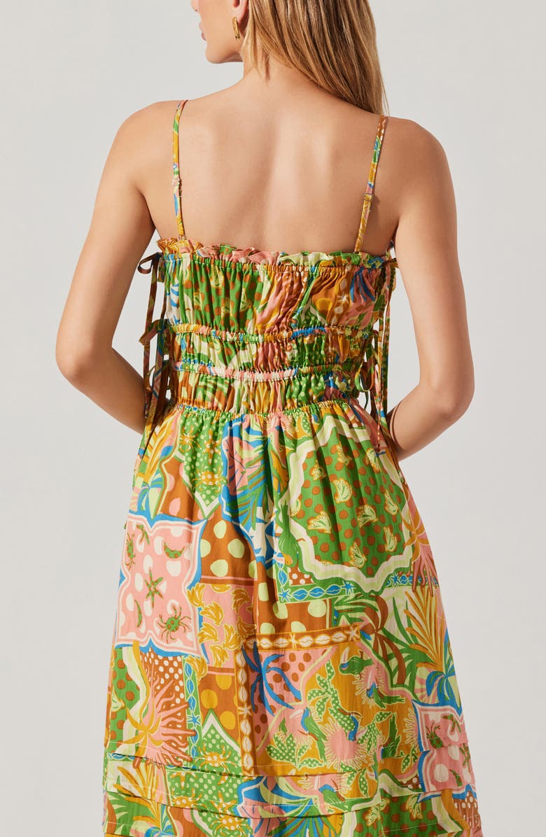 ASTR the Label Elisabeth Mix Print A-Line Dress, Alternate, color, Mosaic Green Multi