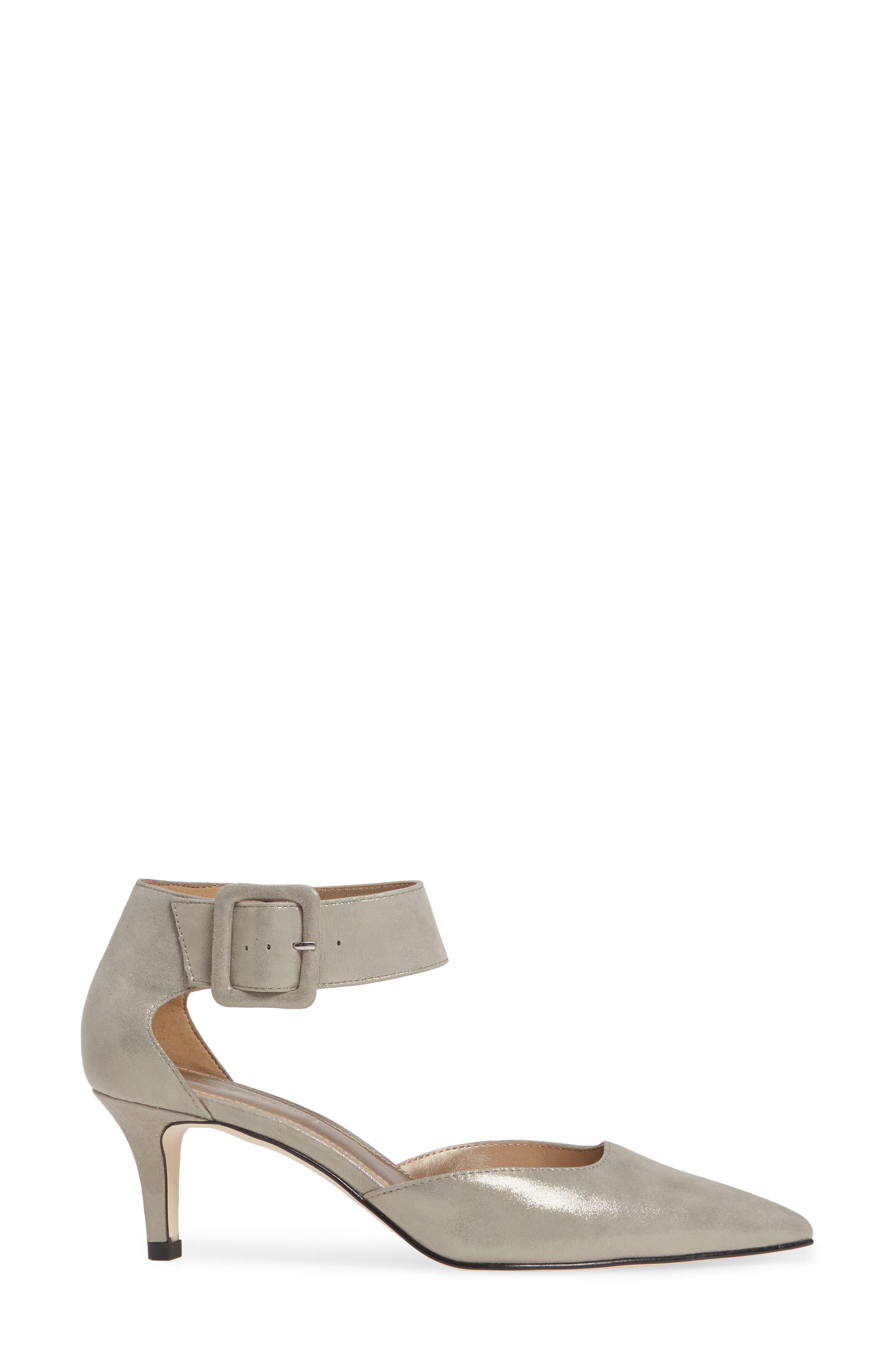Kenley Ankle Strap Pump, Alternate, color, PEWTER SUEDE