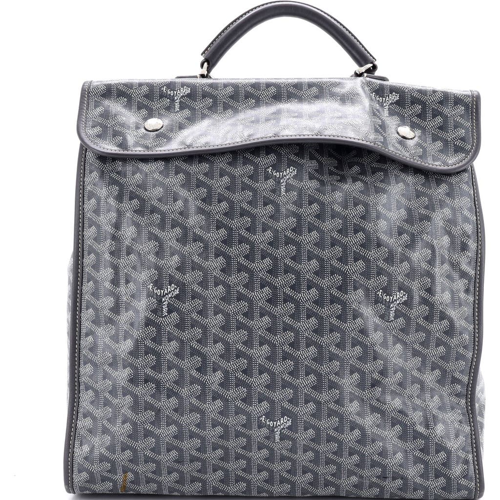 Pre-owned Goyard Goyard Saint Leger Briefcase Backpack Coated Canvas In Gray