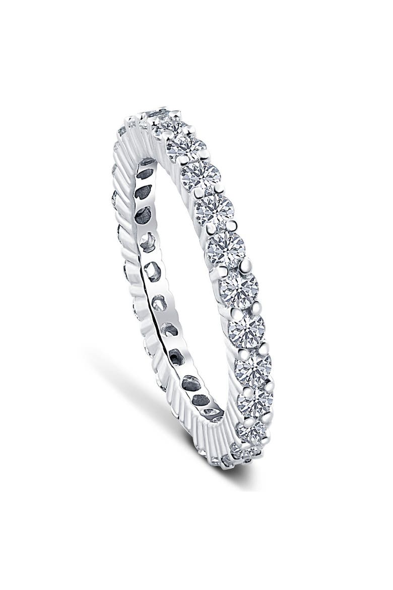 1 Ct T.W. Lab Grown Diamond Eternity Ring 14k Gold Stackable Wedding Band, Alternate, color, 14k White Gold