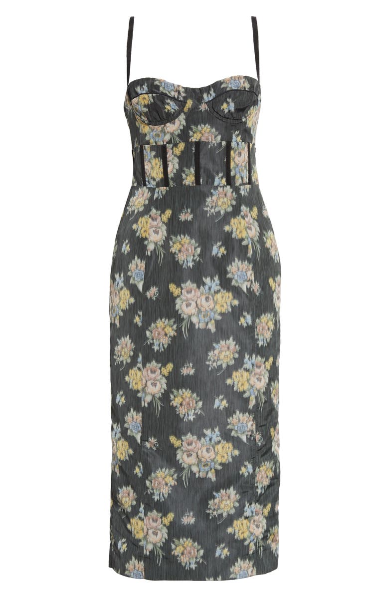 Brock Collection Floral Print Bustier Dress, Alternate, color,