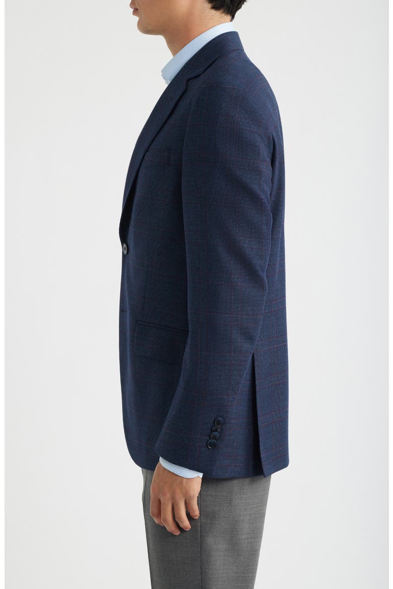 Flynn Classic Fit Blue Plaid Wool Sport Coat, Alternate, color, BLUE