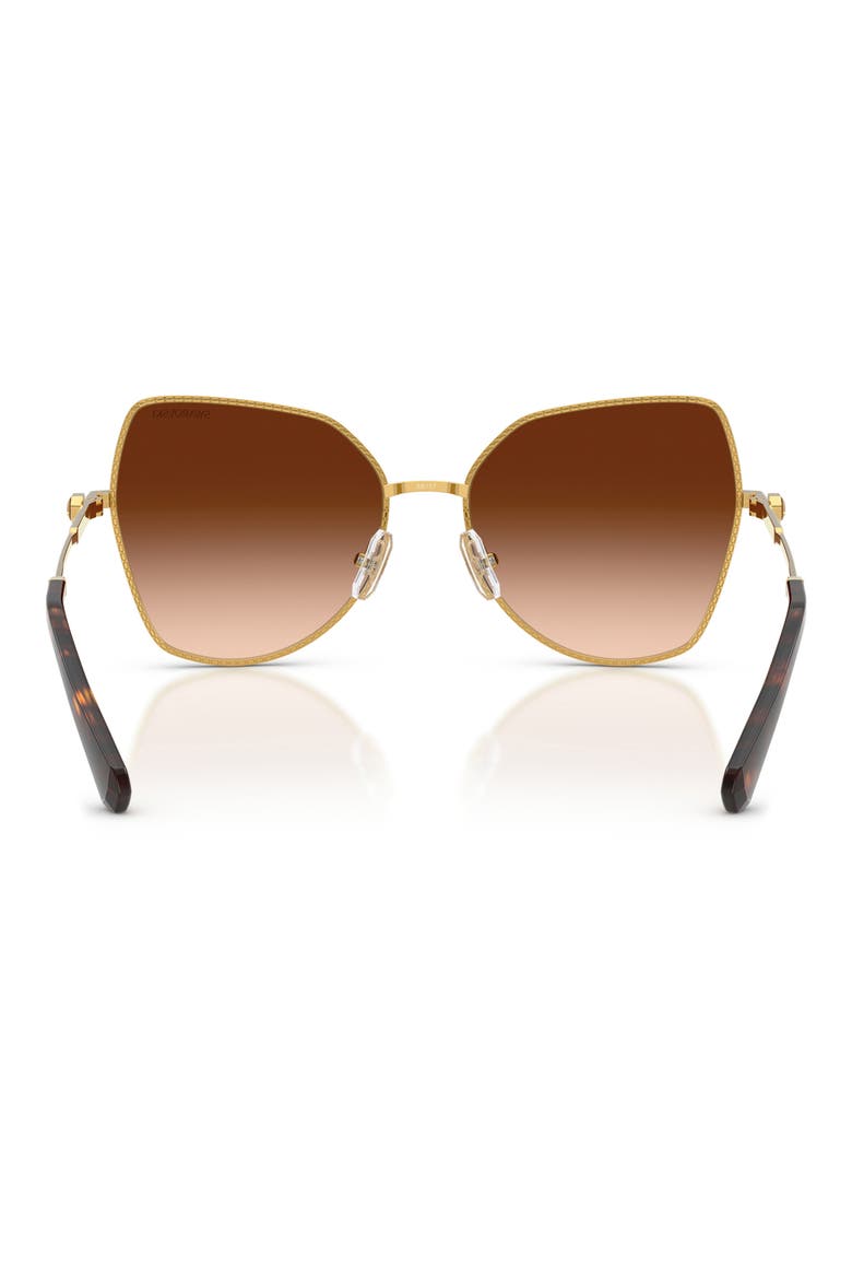 58mm Butterfly Sunglasses, Alternate, color, DARK GOLD / GRADIENT BROWN