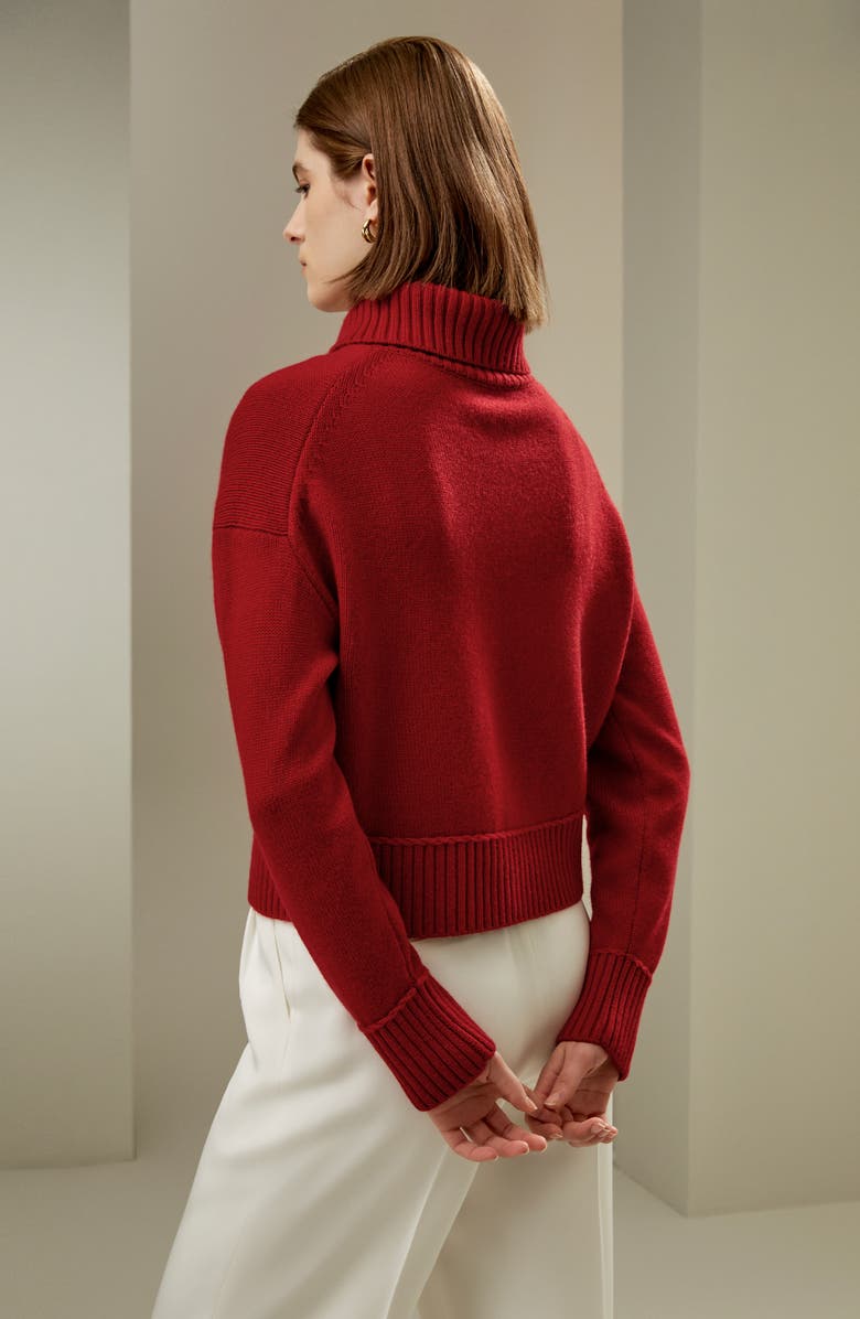 Lilysilk Relaxed Fit Wool-Cashmere  Blend Sweater for Women, Alternate, color, Red