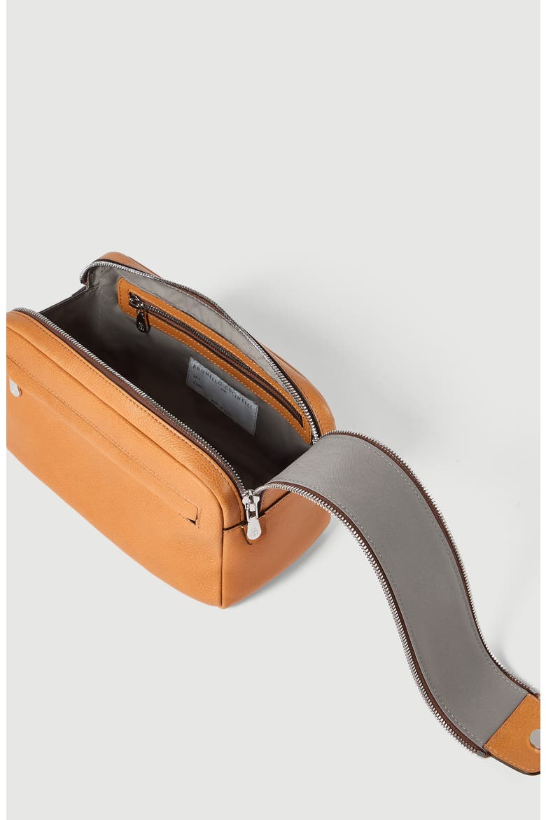Cowhide leather beauty case, Alternate, color, Natural