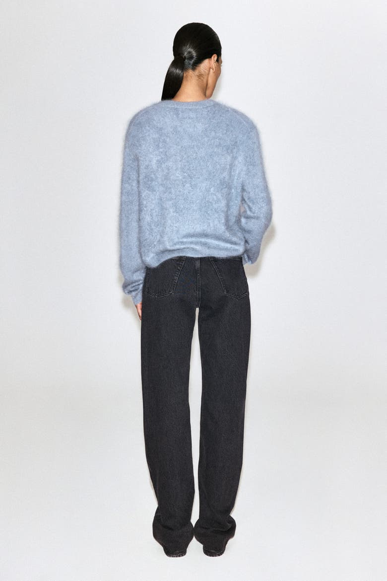 Brushed-Cashmere Crew-Neck Cardigan, Alternate, color, BLUE
