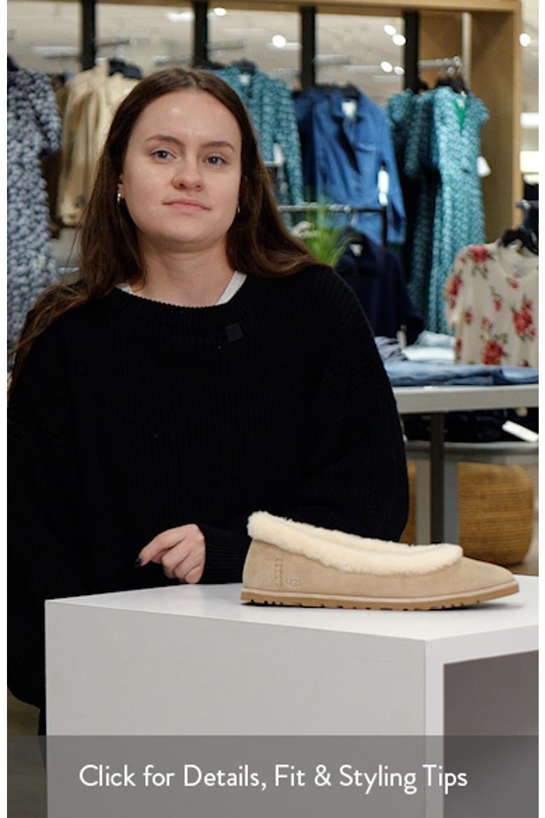 Zora Genuine Shearling Trim Ballet Flat video