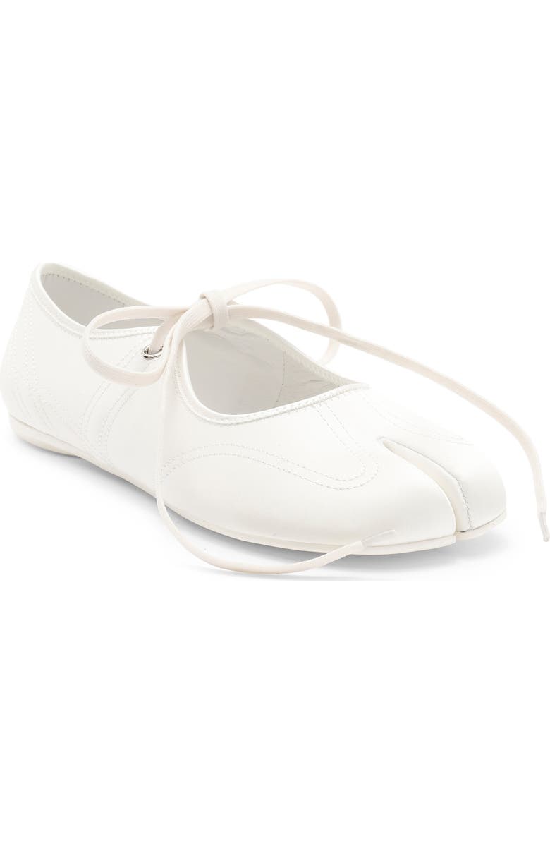 Jeffrey Campbell Saturna Split Toe Mary Jane Flat, Main, color, White Satin