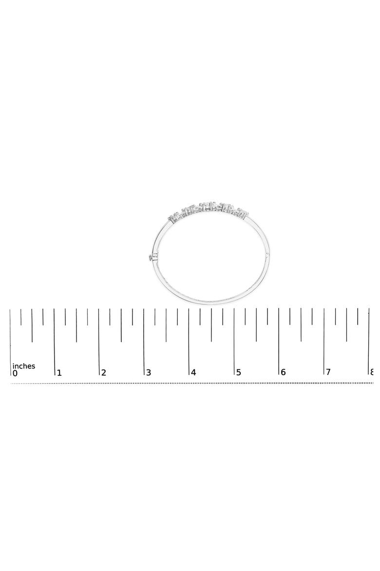 14K White Gold 2 1/2 Cttw Diamond Graduating Floral Cluster Bangle Bracelet, Alternate, color, White