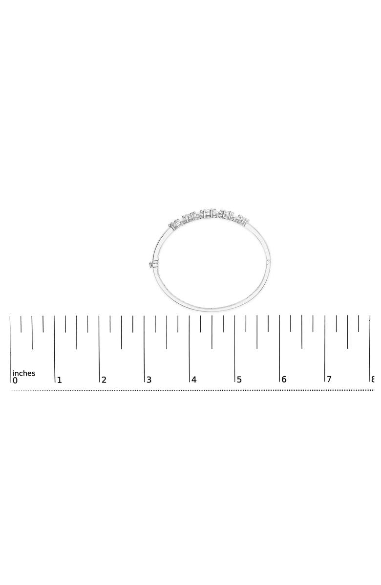 Haus of Brilliance 14K White Gold 2 1/2 Cttw Diamond Graduating Floral Cluster Bangle Bracelet, Alternate, color, White