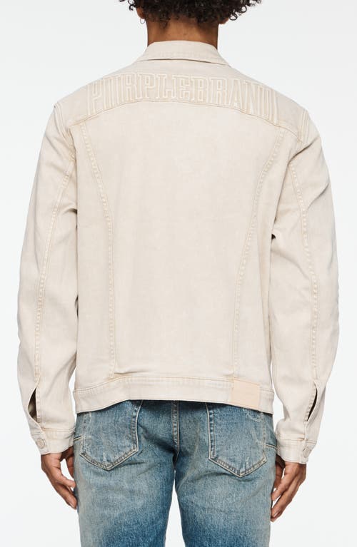 Purple Brand Embossed Denim Trucker Jacket In Khaki