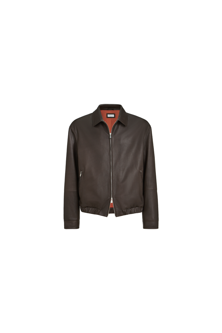 Nappa leather outerwear jacket, Alternate, color, Chocolate