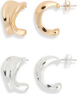 Leith 2-Pack Geometric Hoop Earrings