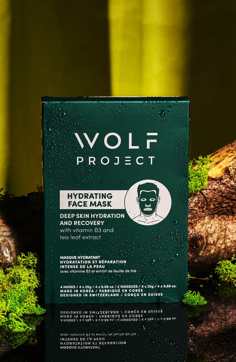 Wolf Project 4-Pack Hydrating Sheet Masks, Alternate, color, Green