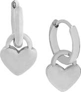 MARLYN SCHIFF Hara Heart Charm Huggie Earrings