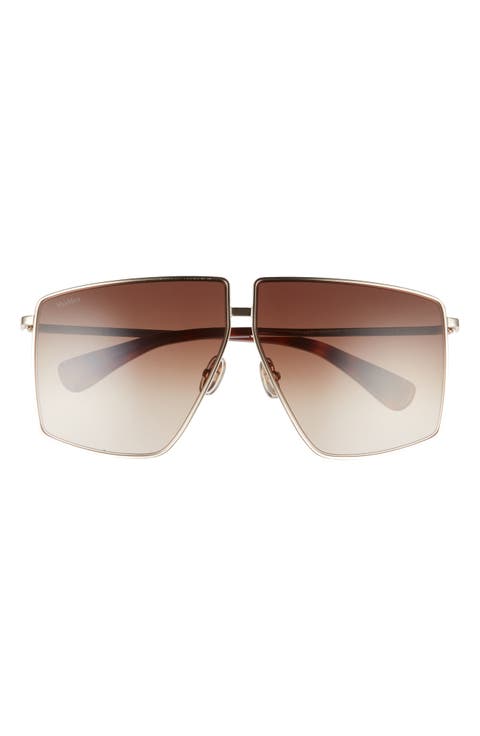 64mm Gradient Oversize Geometric Sunglasses