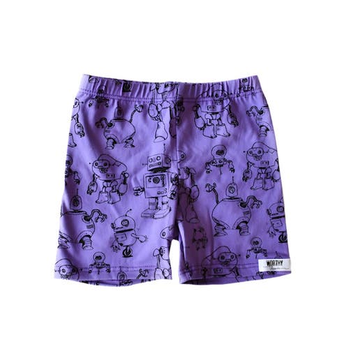 Worthy Threads Girls Biker Shorts In Robots