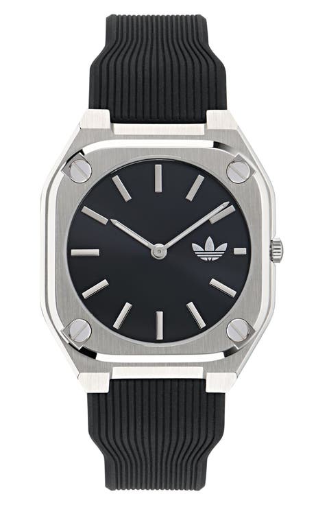 City Tech Thin Silicone Strap Watch, 39mm