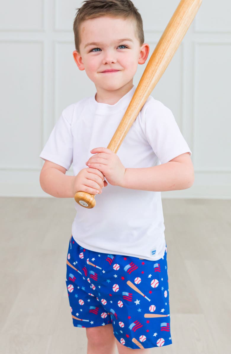 RuggedButts Play Ball Long Sleeve Two-Piece Rashguard Swimsuit, Alternate, color, 