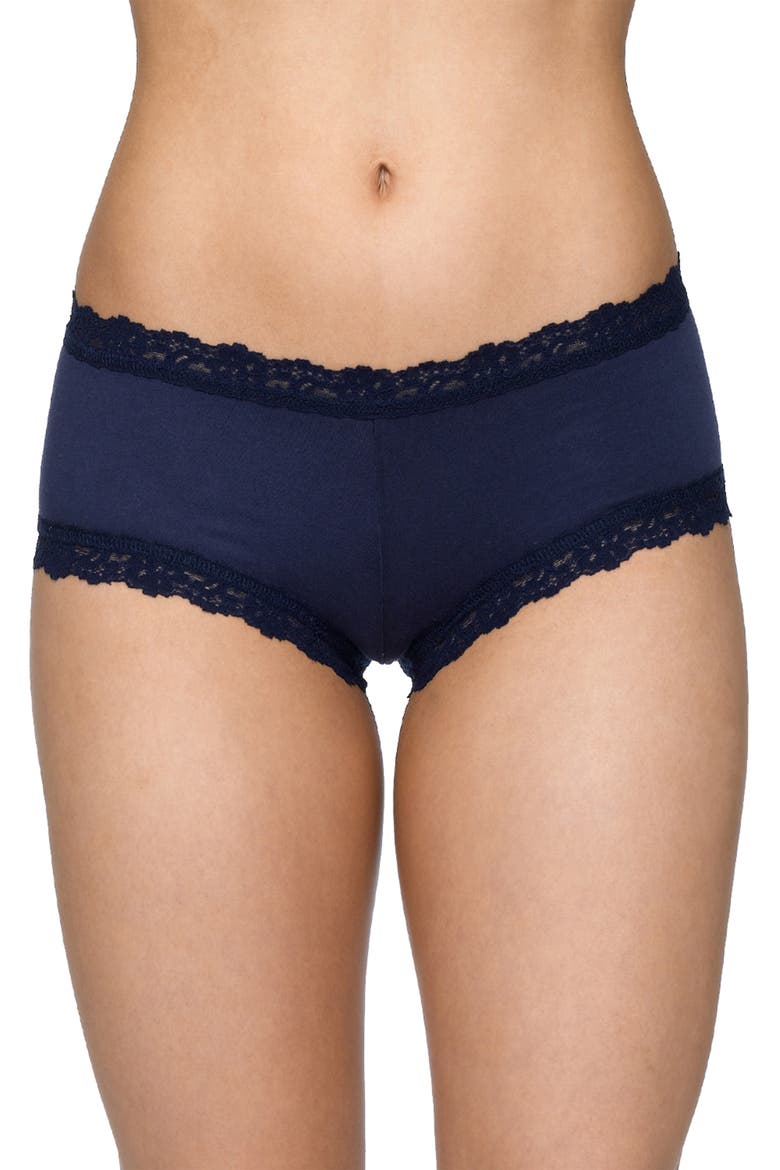 Supima® Cotton Boyshorts, Main, color, NAVY