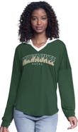 G-III 4HER BY CARL BANKS Women's G-III 4Her by Carl Banks Hunter Green Milwaukee Bucks Bench Player Oversized Long Sleeve Hooded Top