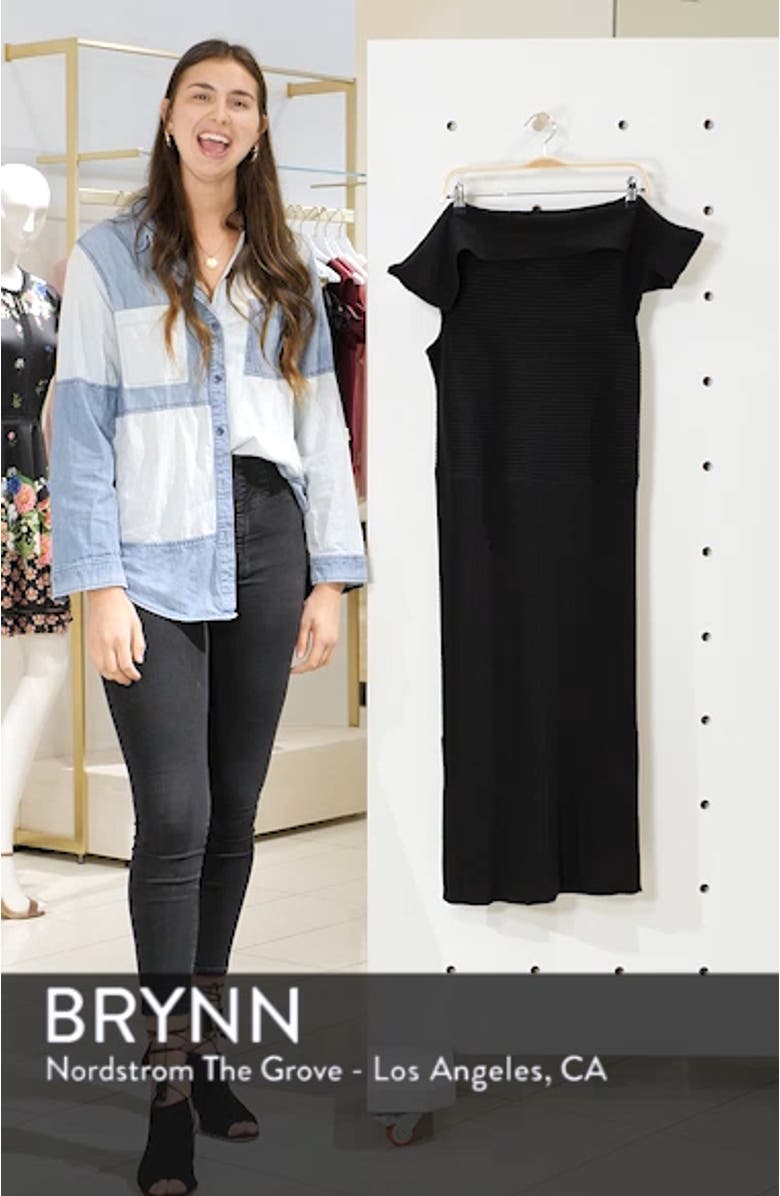 Off the Shoulder Midi Sweater Dress, sales video thumbnail